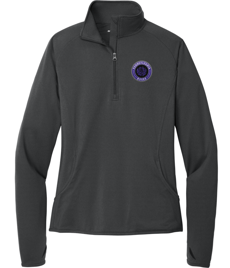 PA Roses Ladies Sport-Wick Stretch 1/4-Zip Pullover