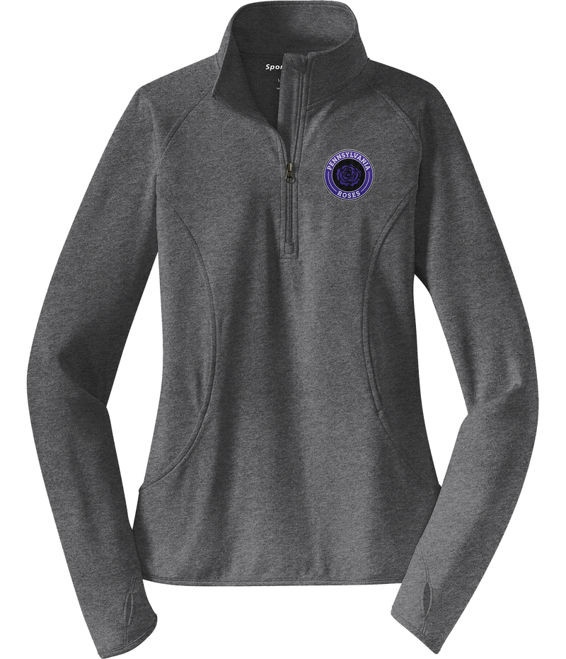 PA Roses Ladies Sport-Wick Stretch 1/4-Zip Pullover